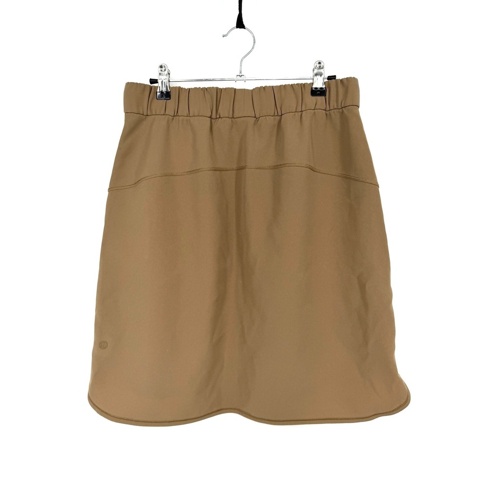 Lululemon On The Fly Brown Stretch Knee Length Athletic Skirt Pockets 8 W8a87s - Picture 7 of 9